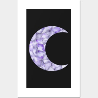 Crystal moon purple Posters and Art